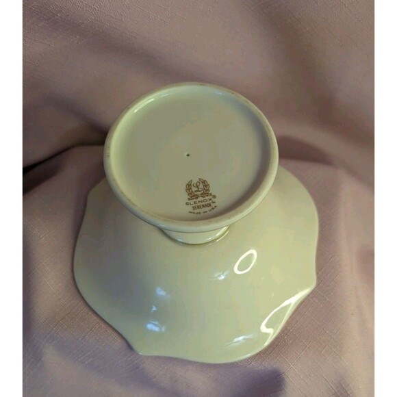 SERENADE PEDESTAL CANDY DISH BY LENOX CHINA IVORY W/ 24KT GOLD TRIM U.S.A.MADE - Picture 6 of 7